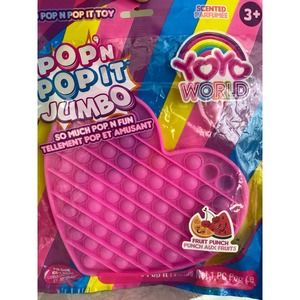 Pop N Pop It Jumbo Pink Heart Fidget Relieve Stress Toy NEW
